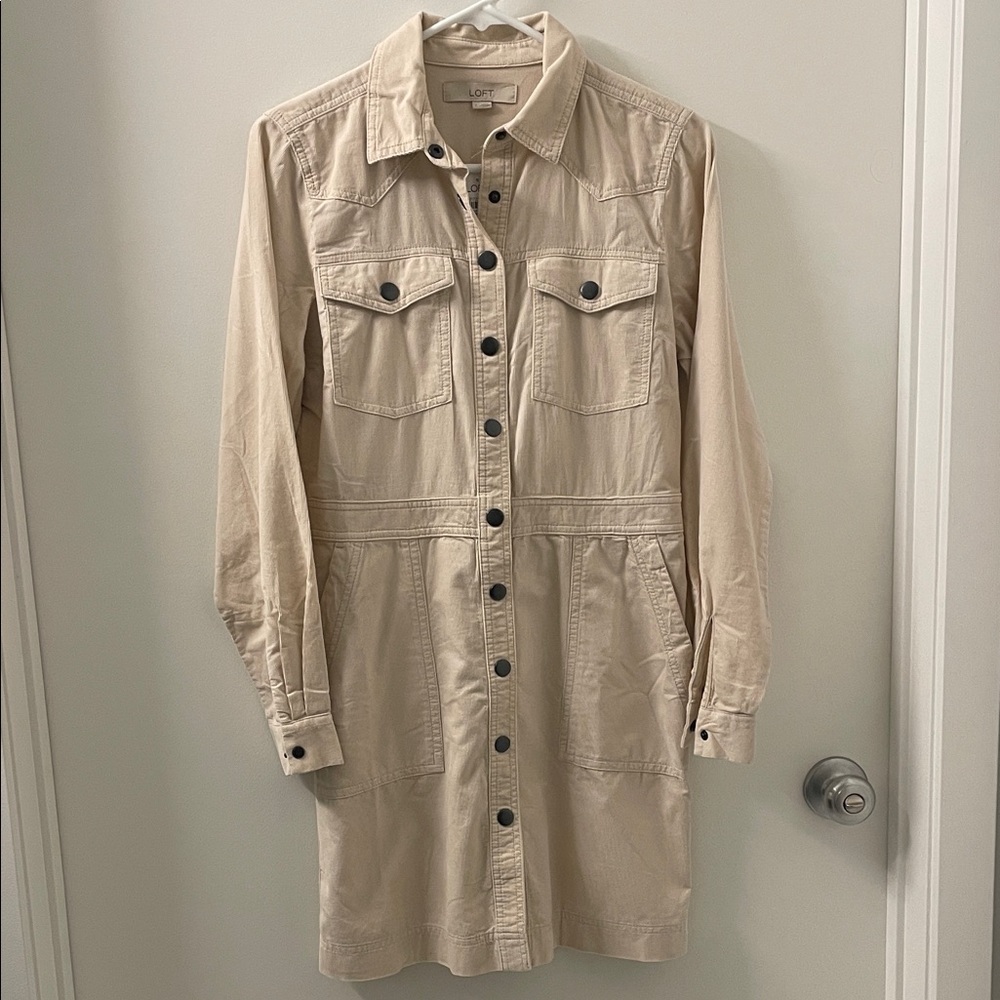 LOFT Light Corduroy mini pocket shirt dress. NWT! Light weight!